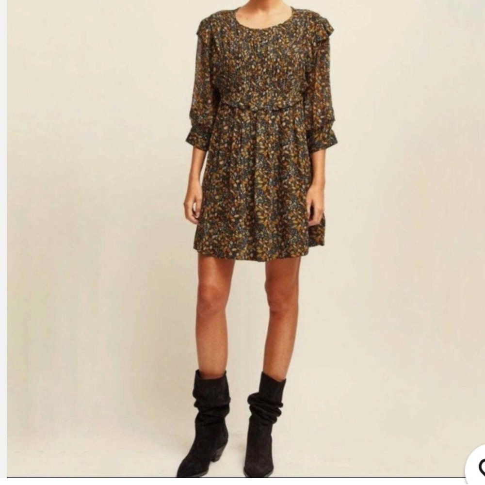 Ba&sh Sandra RuffleFloral Print Mini Dress Size S